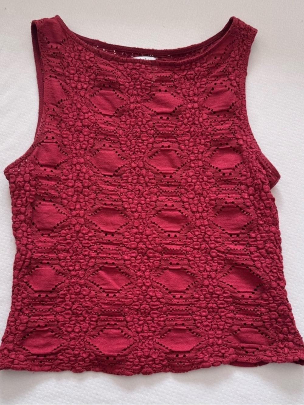 With Jean Red Maeve Crochet Knit Tank & Skirt Set - Picture 4 of 6